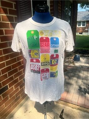 Dsquared2 White Graphic Tag-Print Men’s T-Shirt